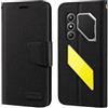 Shantime Custodia Portafoglio Flip in Tessuto Oxford Compatibile con Blackview Oscal Pilot 5, Cover Protettiva Magnetica con Slot Carte e Supporto(Nero)