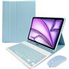 Generic Custodia con Tastiera per iPad Air 6th 11 Pollici 2024 M2, iPad Air 5A/4A Generazione 2022/2020 10,9 Pollici - Cover Tastiera Bluetooth Rimovibile, Mouse Bluertooth,Blu