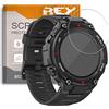 REY Pack 3X Pellicola salvaschermo per AMAZFIT T-Rex 2, Vetro temperato, di qualità Premium