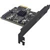 Hxhsgmeh Scheda PCIE Type-C A 2 Porte PCI Express 3.0 X1 A Doppia Scheda di Espansione USB-C SATA Power USB3.2 Gen2 10 Gbps Chip ASM3142