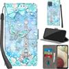 Haninsuze Cover per Samsung Galaxy A12/M12 Custodia Cover Pelle Libro Portafoglio con Porta Carte Magnetica Protezione Antiurto Cuoio Flip Case Custodia Cover per Samsung A12, Torre