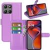 JIUNINE Cover a Libro per Motorola Moto G17 / G17 Power / G15, Viola