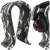 GEEKRIA Camo Supporto per gaming headset, supporto in legno Omega con pelle vegana, rack espositore per cuffie over-ear, compatibile con JBL, HyperX, Razer, Turtle Beach, Sony PS5