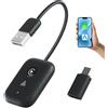 Yogaret Carplay - Adattatore wireless per auto Android 2 in 1, Plug and Play, Wireless CarPlay Adapter Dongle con adattatore di tipo C per CarPlay su Wireless