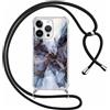Yoedge Cover con Cordino per iPhone 13 Pro Max 6,7, Custodia Trasparente Aesthetic Disegni Marble, Donne Ragazze Morbido TPU Silicone PC Antiurto Protettiva Case con Collana Tracolla Laccio Collo, 02