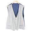 Suitsupply Ferrara Gilet Uomo UK56R Grigio Melange Slim Lana Vergine V-Neck