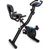Capital Sports Azura 2 X Bike - Cyclette da Camera, Ergometrica, Computer di Allenamento, Ciclette Pieghevole con Massa Volanica di 3 kg, Resistenza Regolabile su 8 Livelli, Nero
