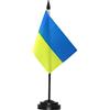 Anley Ucraina Deluxe Desk Flag Set - 15,2 x 10,2 cm miniatura ucraino UKR UA bandiera desktop con 30,5 cm asta solida - colori vivaci e resistente allo sbiadimento - base nera e parte superiore lancia