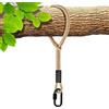 Benelabel Amaca Albero Altalena Corda Appesa con Moschettone, 1.2M Cinghia Sospensione Stringa in Poliestereo Accessori Parco Giochi Sedia ad All'Aperto, Fino 2500 libbre, Diametro 10mm, Bianco Sporco