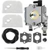 Zhanhai Kit carburatore di ricambio adatto per Sti-hl 009 010 011 012 zaino soffiatore-carb, kit completo di messa a punto del motore con carburatore, filtro dell'aria e linea del carburante