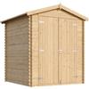 TIMBELA M320C1 Casetta da Giardino in Legno 2,82 m², Capanno da Giardino per Esterno con Pareti da 19 mm, Casetta in Legno per Attrezzi e Biciclette, Porte a Due Battenti, Senza Pavimento
