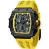 TSAR BOMBA Orologi da uomo di lusso, cronografo, impermeabile fino a 50 m, vetro zaffiro, movimento al quarzo giapponese, cinturino in silicone, design classico tonneau, calendario luminoso