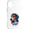 Beagle Puppy Lover PS Custodia per iPhone 16 Plus Beagle Colorful Splatter Art Acquerello dipinto