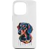 Dachshund Puppy Lover PS Custodia per iPhone 13 Pro Bassotto Colorato Splatter Art Acquerello Dipinto