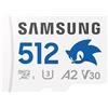 Samsung Memorie MB-MD512SA Sonic PRO Plus Scheda MicroSD per Console Gaming, Action Cam e Droni da 512GB, UHS-I U3, Fino a 180MB/s