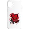 Morocco Travel Heart Co Custodia per iPhone 16 Plus Bandiera a forma di cuore con scritta I Love Morocco, souvenir turistico