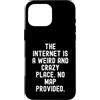 Witty Humor Observational Men Women Custodia per iPhone 16 Pro Max Internet è un posto strano e folle Nessuna mappa fornita