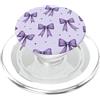 Coquette Aesthetic Gifts Fiocco viola Ditsy Lavanda Coquette Ribbon PopSockets PopGrip per MagSafe