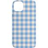 Preposh Custodia per iPhone 14 Plus Azzurro Bianco Gingham Preppy Estetica Girly Trendy