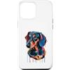 Dachshund Puppy Lover PS Custodia per iPhone 12 Pro Max Bassotto Colorato Splatter Art Acquerello Dipinto