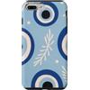 Greek Symbols Evil Eye Pattern Gifts Custodia per iPhone 7 Plus/8 Plus Motivo malocchio greco blu