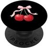 Cherry Aesthetic Summer Fruit Lover Red Fiocco Rosa Ciliegia Rosso Ciliegia Estetica Alla Moda Frutta PopSockets PopGrip Adesivo