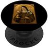 Icona di Santa Chiara d'Assisi Elegante Icona Cattolica di Santa Chiara d'Assisi PopSockets PopGrip Adesivo