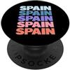 Cool Repeated Spain Spaniard Gift Ideas Funny Modern Repetitive Text Design Spain Spaniard Europe PopSockets PopGrip Adesivo
