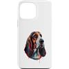 Basset Hound Puppy Lover PS Custodia per iPhone 13 Pro Max Basset Hound Colorato Splatter Art Acquerello dipinto