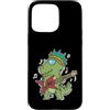 dino prehistoric times pangaea prehistor Custodia per iPhone 15 Pro Max T-Rex suonare la chitarra rock