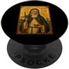 Icona di Santa Brigida d'Irlanda Elegante icona cattolica di Santa Brigida d'Irlanda PopSockets PopGrip Adesivo