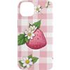 Cute Pink Red Strawberry Aesthetic Gifts Custodia per iPhone 14 Plus Cottagecore a quadretti con fragole