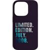 Birthday Gift Limited Edition July 2008 Custodia per iPhone 14 Pro Edizione Limitata Luglio 2008 Retro Vintage 2008