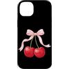 Cherry Aesthetic Summer Fruit Lover Red Custodia per iPhone 14 Plus Fiocco Rosa Ciliegia Rosso Ciliegia Estetica Alla Moda Frutta