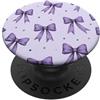 Coquette Aesthetic Gifts Fiocco viola Ditsy Lavanda Coquette Ribbon PopSockets PopGrip Adesivo