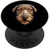 Wolfhound Lover Gifts And Dog Family Tee Ritratto di cane levriero irlandese con contorno nero PopSockets PopGrip Adesivo