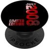 Since Month July Retro Vintage Year 2008 Luglio 2008 Anno Leggendario 2008 Retro 2008 Vintage 2008 PopSockets PopGrip Adesivo