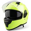 VINZ Kennet Casco Integrale con Visiera Parasole | Casco Moto / Scooter Donna E Uomo | nelle taglie dalla XS-XXL | Certificato ECE 22.06 | Disponibile in diversi colori - Giallo fluorescente