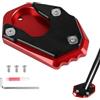 EXLECO Piastra Estensione Cavalletto Laterale Moto, CNC Alu Supporto Cavalletto Moto Accessori per Kawasaki Z650 Z900 Z900RS Z900SE Z1000 Z1000SX Z800 ER-6N ER-6F ZX-6R Ninja 300 650 1000 1000SX Rosso