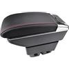 XUKEY Doppio strato in pelle nera - Bracciolo per console centrale 2009-2017 Fiesta Storage box bracciolo Scatola di immagazzinaggio