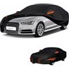 generico Telo copriauto esterni Compatibile con Audi RS6 C8 2019-2026,antivento,antipioggia,antineve,antisole impermeabile,protezione per tutte le stagioni (black orange)