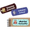 CrisPhy 160 etichette adesive personalizzate con icone per contrassegnare oggetti, libri, scatole di pranzo ecc. Misura 40 x 15 mm (Animali Simpatici)