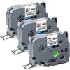 UniPlus 3x Tubi Termorestringenti HSe251 HSe-251 Hsc251 23,6 mm Compatibili con Brother P-Touch PT E300 E300VP E500 E550WVP P750WVP H300, 23,6 mm x 1,5 m, nero su bianco
