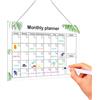 jinminamz Planner Mensile da Appendere, Lavagnetta Cancellabile in Acrilico, Planner Settimanale da Muro, Planning Settimanale con Cordino in Nylon, Lavagna Cancellabile per Ufficio Cucina(30×20cm,Trasparente)