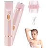 HASAIKA® Rasoio elettrico da donna 2 in 1, Bikini Trimmer, impermeabile, utilizzabile sia a secco che bagnato, per gambe, braccia, ascelle e zona bikini (Rosa)
