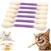 Knubbuf Swabs Cat Toys with Catnip | 6 Pk Durable Cotton Swabs Cat Toys | Interactive Kitten Teething Sticks & Chew Toys | Big Felt Kitty Kicker Accessories for Indoor Boredom Relief (Purple)