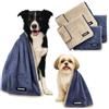 FLUFFINO Set di 4 Asciugamani per Cani, 2 Asciugamani da 120 x 70 cm e 2 da 90 x 50 cm, Estremamente assorbenti e Morbidi, Lavabili a 60 °C, ad Asciugatura Rapida, per Cani di Taglia Piccola, Media e