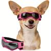 Enjoying Occhiali per Cani Taglia Piccola, Occhiali da Sole per Cucciolo Moto, Gatti Adulti Occhiali Cane, Protezione UV, Regolabile, Cool Rosa