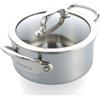 GreenPan Premier 5PLY Casseruola Bassa Inox Non Rivestita con Coperchio Vetro 18 cm/2,13 L, 5-Strati, Induzione, Adatta al Forno 250 °C, Lavabile in Lavastoviglie, Argento