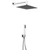 MABRI Kit doccia cromato completo con soffione in acciaio 25x25cm
